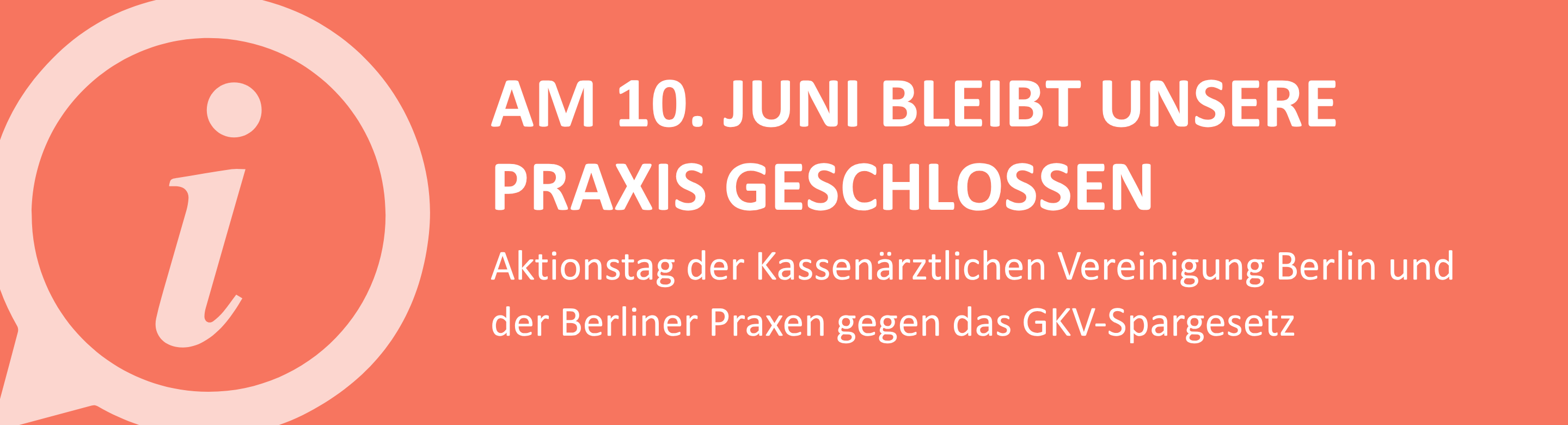 Aktionstag 10.06.2026 - Praxis bleibt geschlossen.